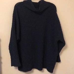 AERIE BLUE MOCK NECK SWEATER